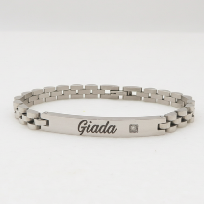 JARL- Bracciale uomo ACCIAIO INOSSIDABILE incisione personalizzata