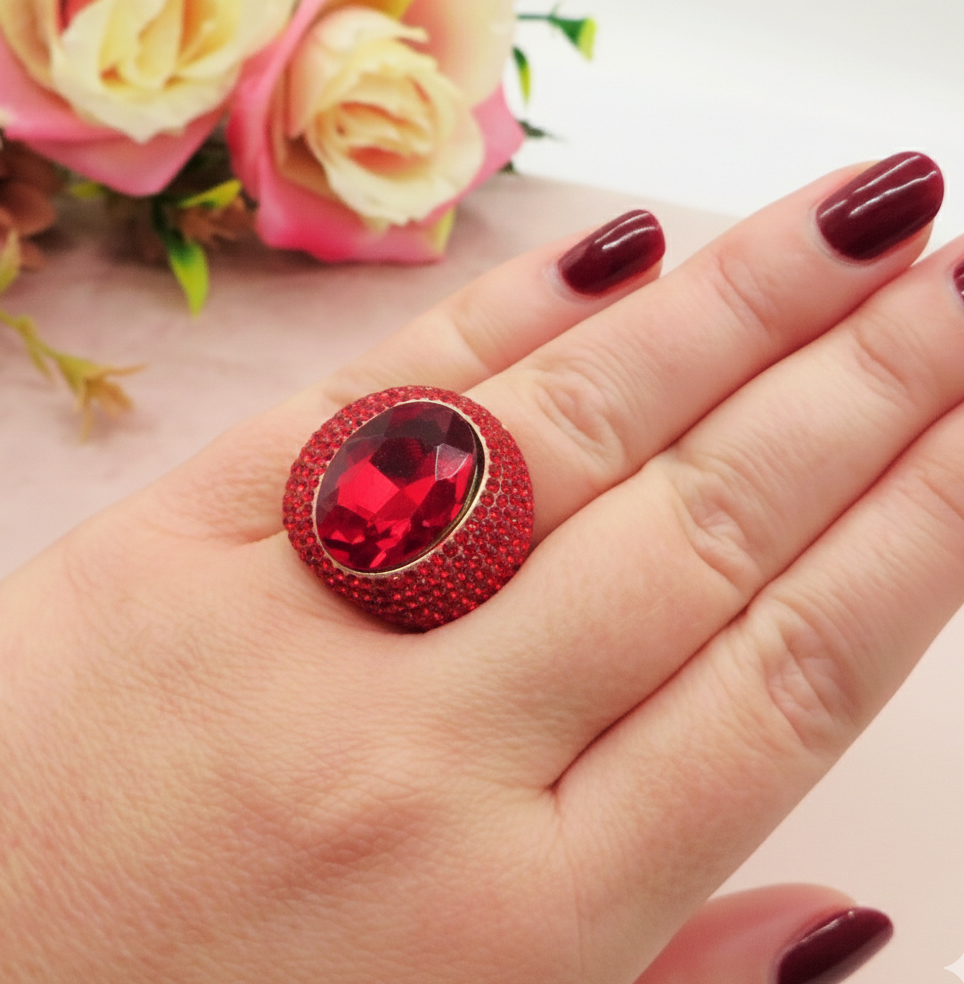 SELENE - Cocktail ring regolabile con cubic zirconia