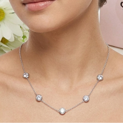 HEATHER - ACCIAIO INOSSIDABILE- Collana GIROCOLLO con cubic zirconia