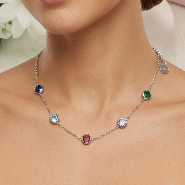 HEATHER - ACCIAIO INOSSIDABILE- Collana GIROCOLLO con cubic zirconia