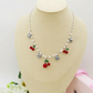 CHERRY PEARLS COLLANA - ACCIAIO inossidabile - Collana catena charms frutta CILIEGIE