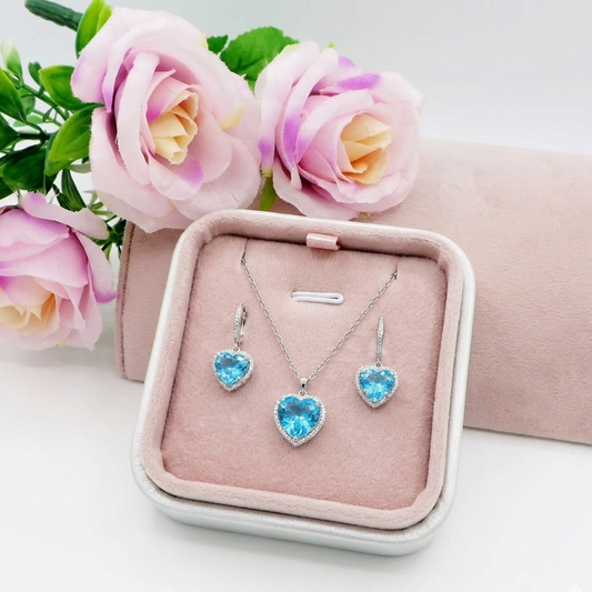 DIANA - set AZZURRO - collana + orecchini + ANELLO