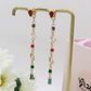 GLOWY ~ paio Orecchini ACCIAIO INOSSIDABILE pendenti pietre cubic zirconia stile saliscendi