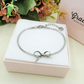 ELEONOR BOW ~ Cavigliera in ACCIAIO INOSSIDABILE catena snake piatta