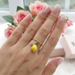 ANELLO LEMON SHINE ~ Anello regolabile in ACCIAIO INOSSIDABILE con limone zirconato
