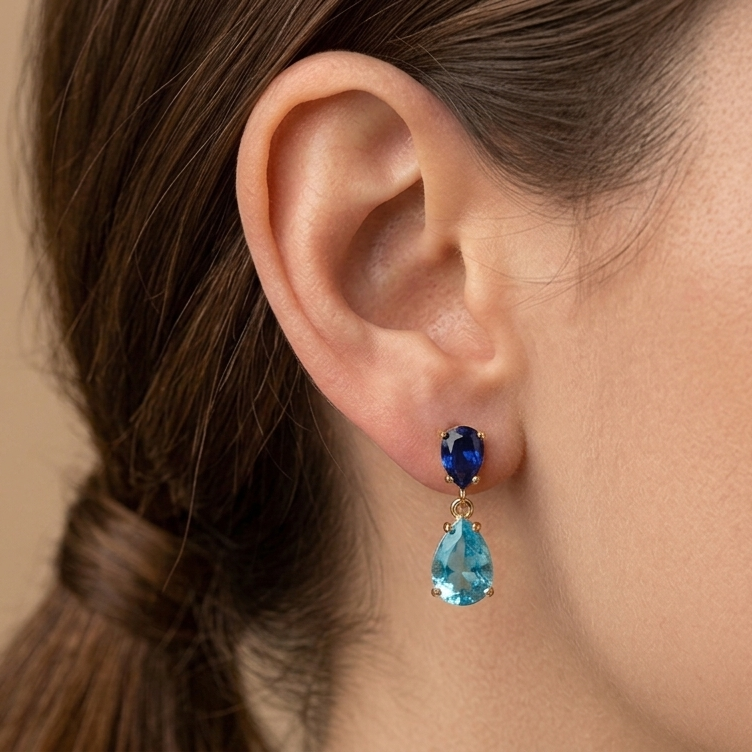 LORELEI - ACCIAIO INOSSIDABILE - Paia orecchini mini pendenti con cubic zirconia a forma di goccia
