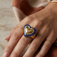 MICHELLE Anello - ACCIAIO INOSSIDABILE Cocktail ring a cuore regolabile con cubic zirconia