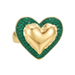 MICHELLE Anello - ACCIAIO INOSSIDABILE Cocktail ring a cuore regolabile con cubic zirconia