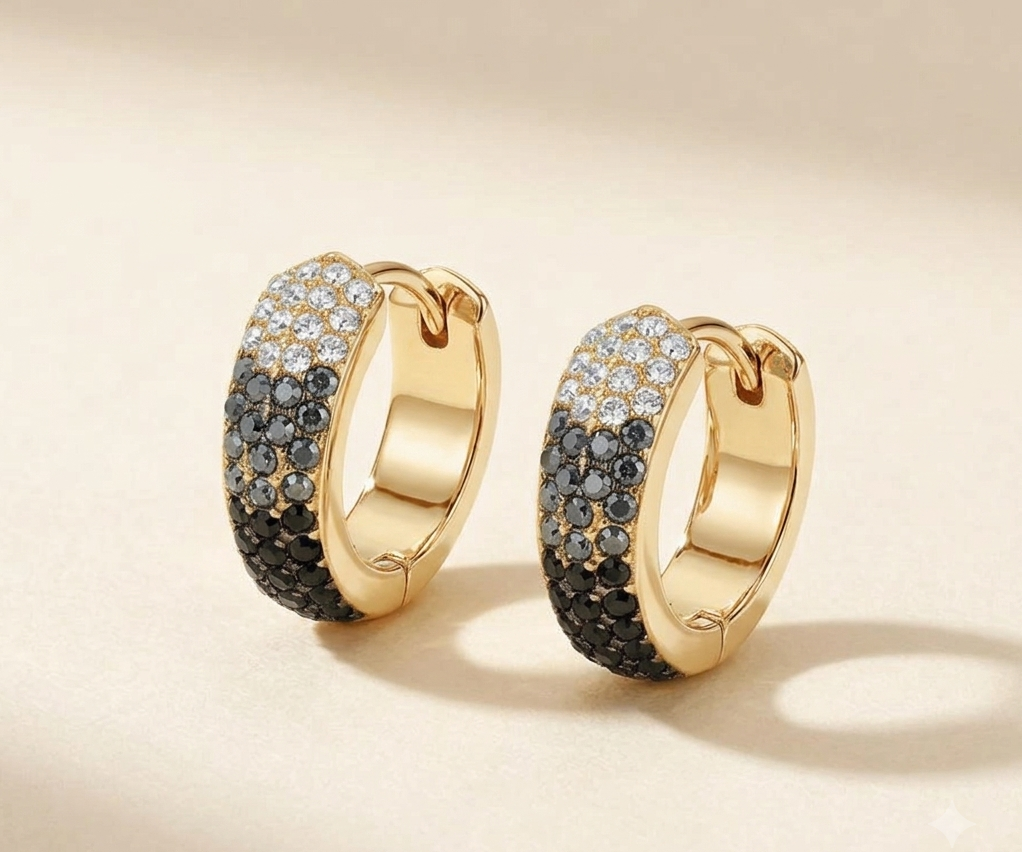 DEGRADE' COLOURS HOOPS - ACCIAIO INOSSIDABILE - OrecchinI a cerchio in cubic zirconia
