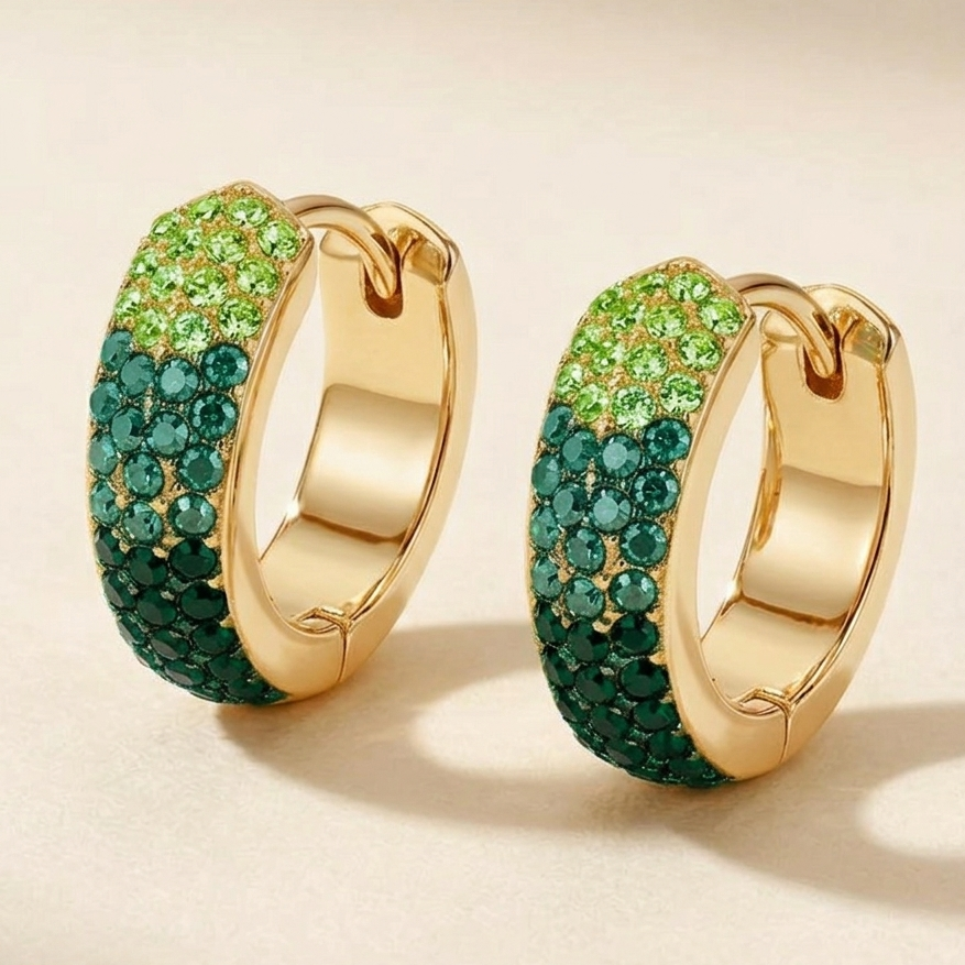 DEGRADE' COLOURS HOOPS - ACCIAIO INOSSIDABILE - OrecchinI a cerchio in cubic zirconia