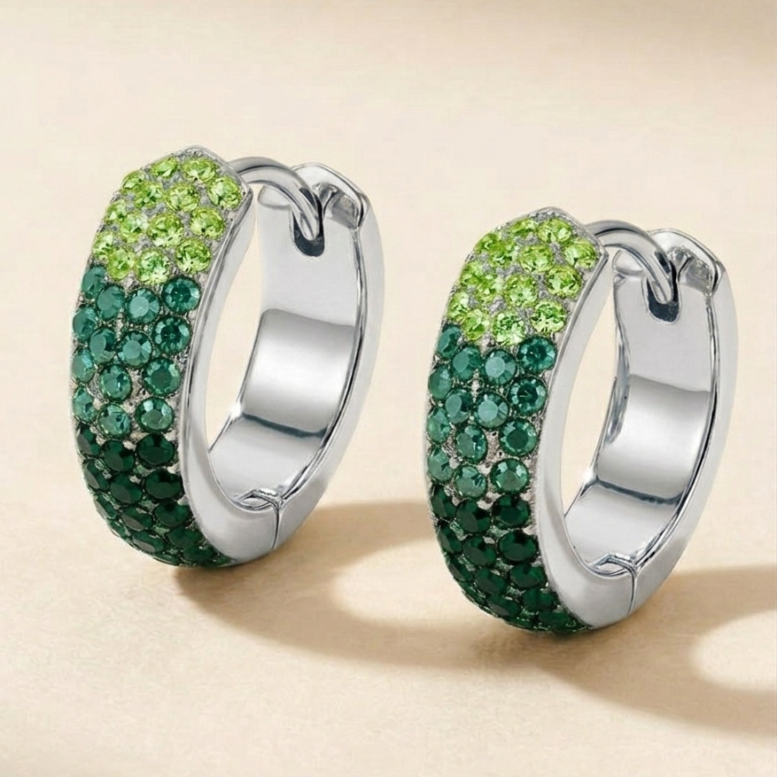 DEGRADE' COLOURS HOOPS - ACCIAIO INOSSIDABILE - OrecchinI a cerchio in cubic zirconia