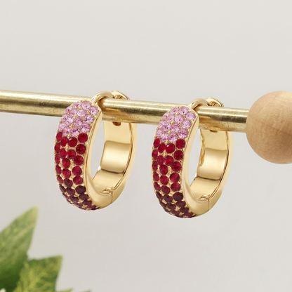 DEGRADE' COLOURS HOOPS - ACCIAIO INOSSIDABILE - OrecchinI a cerchio in cubic zirconia