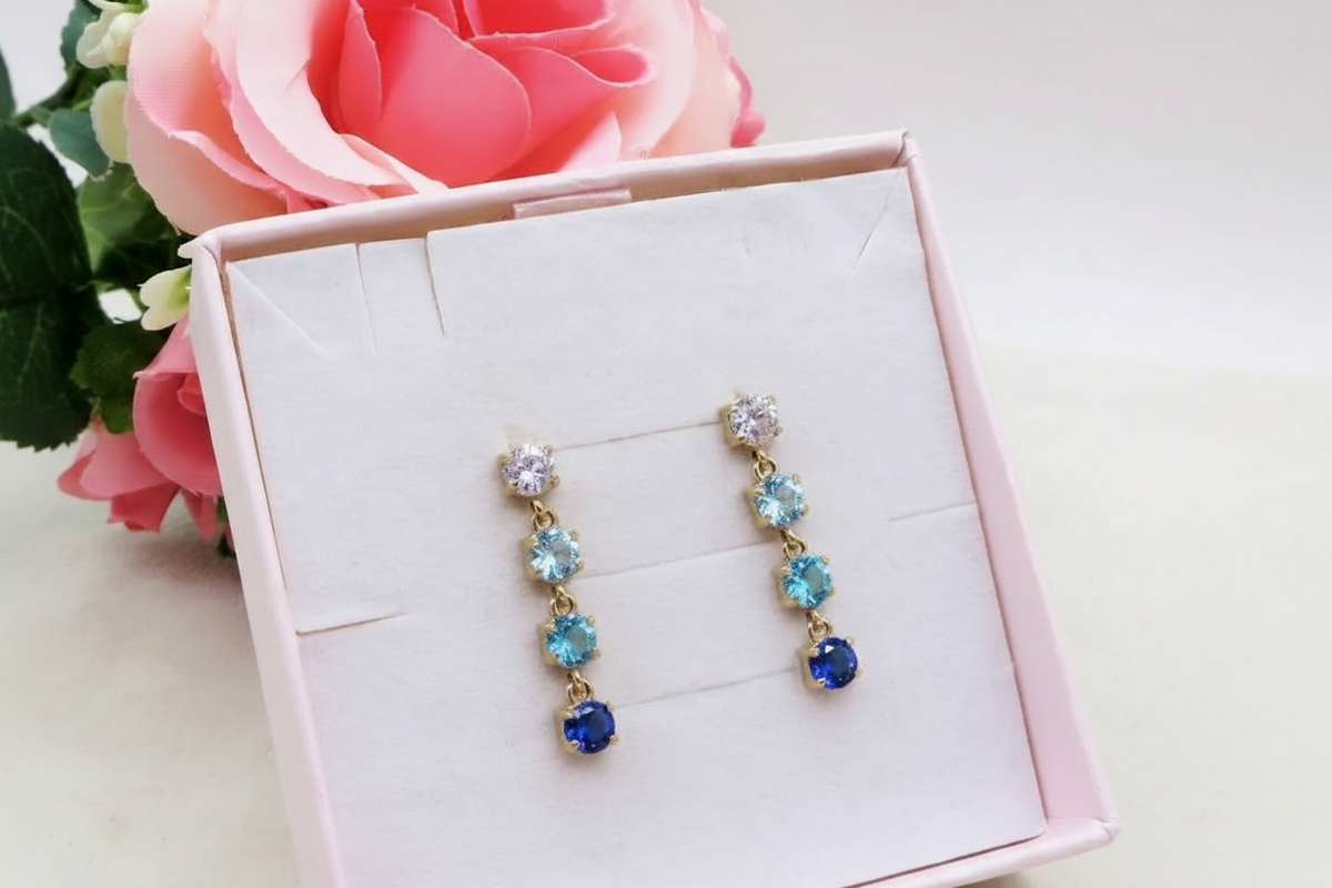 MURYEL Orecchini pendenti - ACCIAIO INOSSIDABILE ~ Orecchini pendenti tennis con cubic zirconia