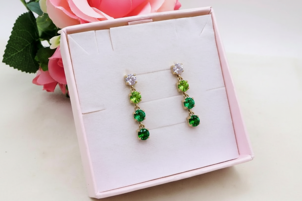 MURYEL Orecchini pendenti - ACCIAIO INOSSIDABILE ~ Orecchini pendenti tennis con cubic zirconia