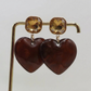 DOLCE VITA ~ paio ORECCHINI con cuore XL in acciaio inossidabile e punto in cubic zirconia