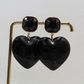 DOLCE VITA ~ paio ORECCHINI con cuore XL in acciaio inossidabile e punto in cubic zirconia