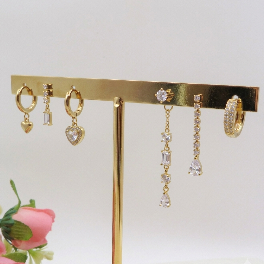 RUBY SHADOW - ACCIAIO INOSSIDABILE - 6 Orecchini pendenti in cubic zirconia