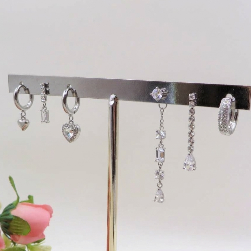 RUBY SHADOW - ACCIAIO INOSSIDABILE - 6 Orecchini pendenti in cubic zirconia
