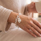 SACRED BIG HEART Bagnato Argento ~ ACCIAIO INOSSIDABILE Bracciale con pendente cuore