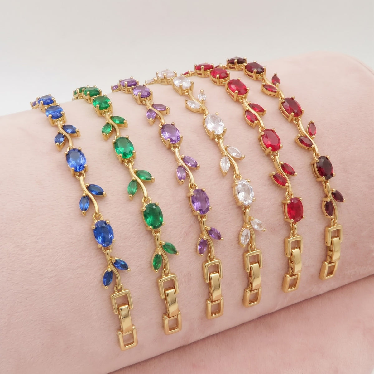 ROSAMUND ~ ACCIAIO INOSSIDABILE - Bracciale Tennis floreale con Cubic Zirconia