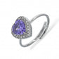 BLAIR ~ ACCIAIO INOSSIDABILE ~ Anello a cuore con Cubic Zirconia- Regolabile