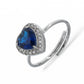 BLAIR ~ ACCIAIO INOSSIDABILE ~ Anello a cuore con Cubic Zirconia- Regolabile