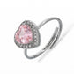 BLAIR ~ ACCIAIO INOSSIDABILE ~ Anello a cuore con Cubic Zirconia- Regolabile