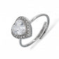 BLAIR ~ ACCIAIO INOSSIDABILE ~ Anello a cuore con Cubic Zirconia- Regolabile