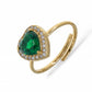 BLAIR ~ ACCIAIO INOSSIDABILE ~ Anello a cuore con Cubic Zirconia- Regolabile