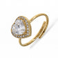BLAIR ~ ACCIAIO INOSSIDABILE ~ Anello a cuore con Cubic Zirconia- Regolabile