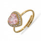 BLAIR ~ ACCIAIO INOSSIDABILE ~ Anello a cuore con Cubic Zirconia- Regolabile