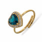 BLAIR ~ ACCIAIO INOSSIDABILE ~ Anello a cuore con Cubic Zirconia- Regolabile