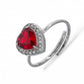 BLAIR ~ ACCIAIO INOSSIDABILE ~ Anello a cuore con Cubic Zirconia- Regolabile