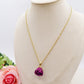 INFINITY ROSE ~ ACCIAIO inossidabile - Collana con bocciolo ROSA VERA e catena torchon