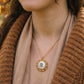 "Alle cose belle" Collana Pendente con fiore effetto vintage e catena torchon - ACCIAIO INOSSIDABILE