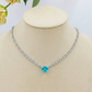 AURORA ~ ACCIAIO INOSSIDABILE - Choker tennis in cubic zirconia con cuore centrale
