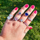 KATE ~ 8 COLORI - Anello regolabile con cubic zirconia a forma di OVALE