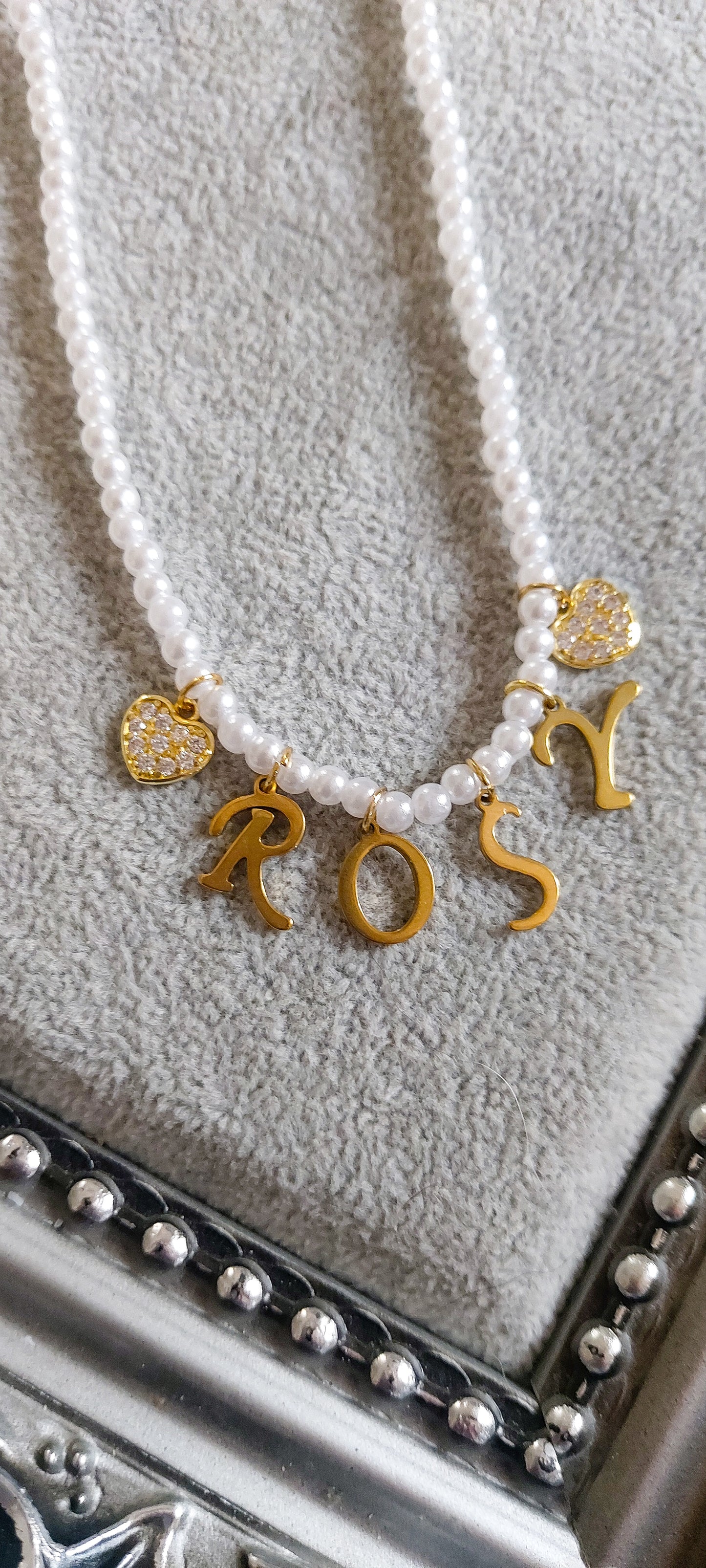 MY NAME ~ Collana Con IL TUO Nome Personalizzato in Perle e Acciaio Inossidabile
