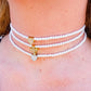 REBECCA CROSS - Choker perle con croce zirconata