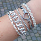 CUBETTI bagnato ARGENTO ~ Bracciale UNISEX in ACCIAIO INOSSIDABILE