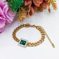 JANIS ~ ACCIAIO INOSSIDABILE - Bracciale groumette con pietra centrale e cubic zirconia