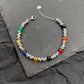 Bracciale uomo catena NODINI ACCIAIO INOSSIDABILE + perle black