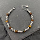 Bracciale uomo catena NODINI ACCIAIO INOSSIDABILE + perle black