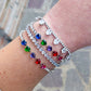 PENELOPE ~ Bracciale tennis cuori cubic zirconia ACCIAIO INOSSIDABILE regolabile
