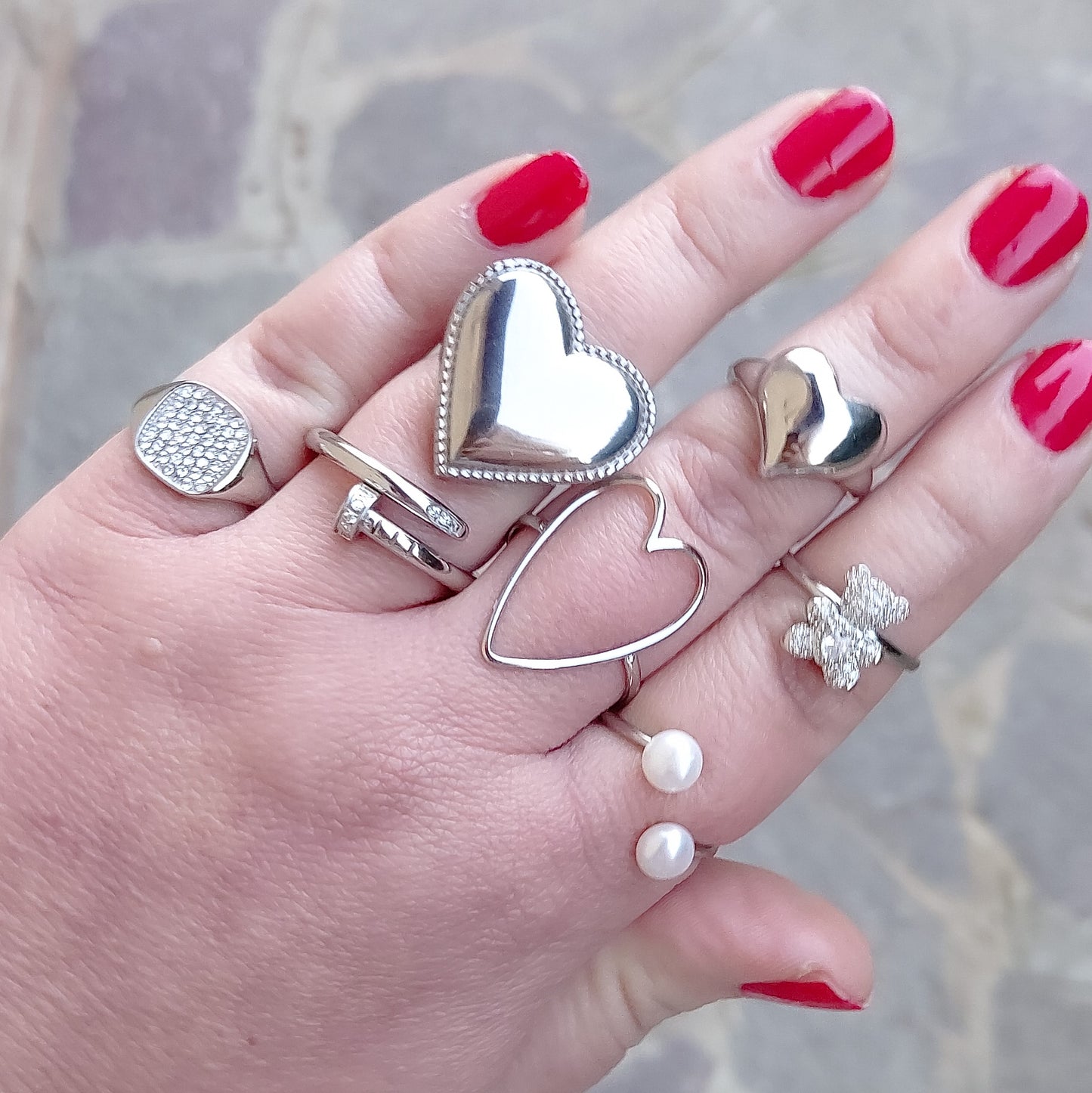 VENICE RING - ACCIAIO INOSSIDABILE ~ Anello chiodo con cubic zirconia alta qualità