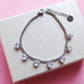 PENELOPE ~ Bracciale tennis cuori cubic zirconia ACCIAIO INOSSIDABILE regolabile