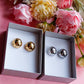 VIVIENNE CRYSTAL - ACCIAIO INOSSIDABILE ~ Paio Orecchini bottone + cubic zirconia