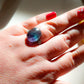 AMALA' XL ~ Anello regolabile in FLUORITE naturale