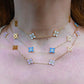 LILY SHINE ~ Collana flowers in ACCIAIO inossidabile smaltato + cubic zirconia