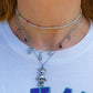ISLA Collana mini pallini bagnato ARGENTO con perline ~ ACCIAIO INOSSIDABILE